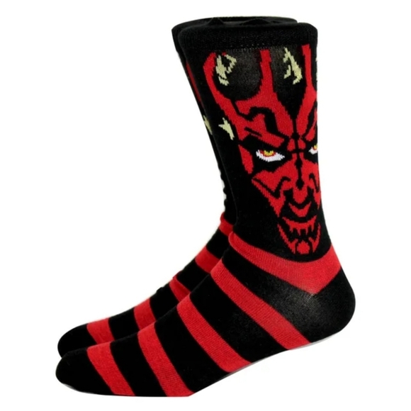 🍒🍒 Star Wars: Darth Maul Crew Socks - Picture 1 of 5